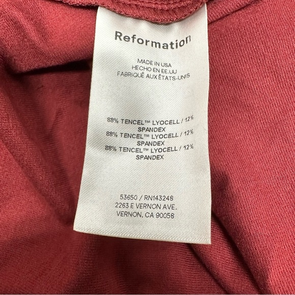 Reformation Wine Long Sleeve Dress square neck size Large nwt - Picture 8 of 9